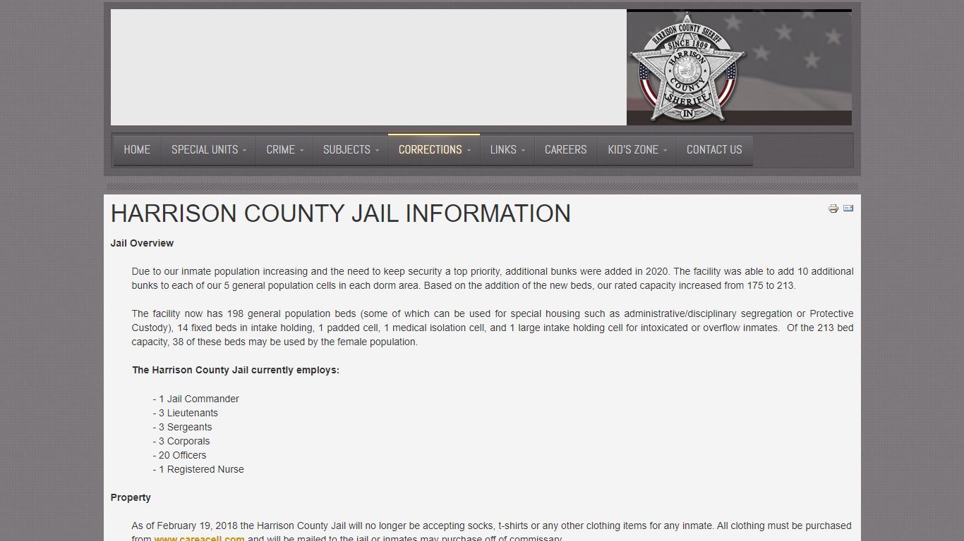 Harrison County Indiana Jail Information - hcsdin.net