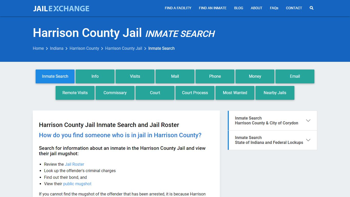 Harrison County Jail Inmate Search - Jail Exchange