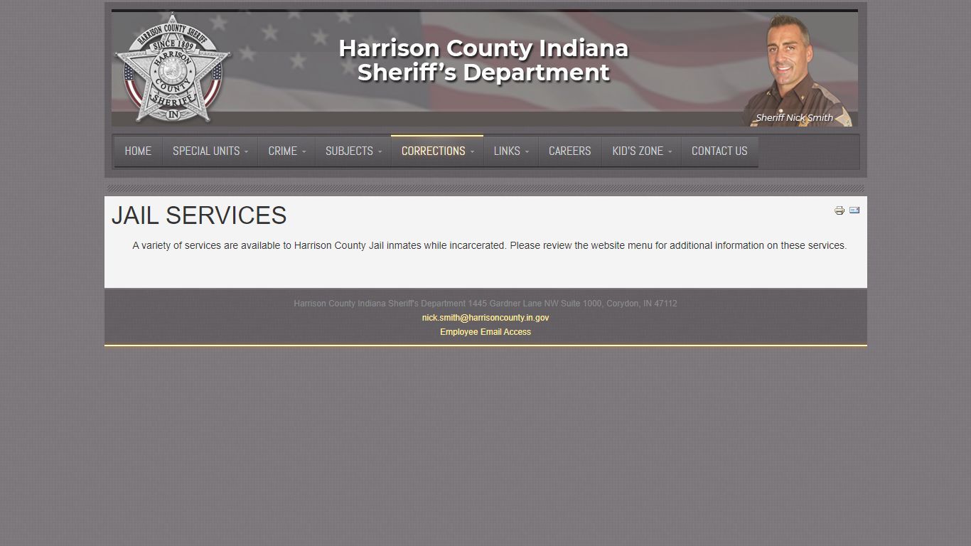 Harrison County Indiana Jail Services - hcsdin.net